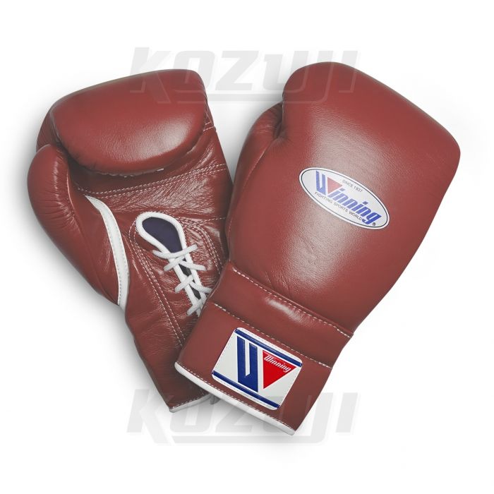 Winning Lace-up Boxing Gloves - Silver · Red – WJapan Boxing